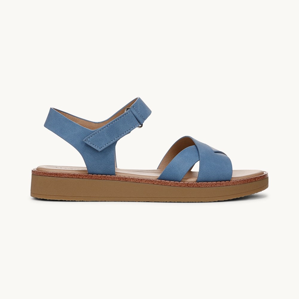 LifeStride Wren Strappy Sandal - Blue Faux Leather