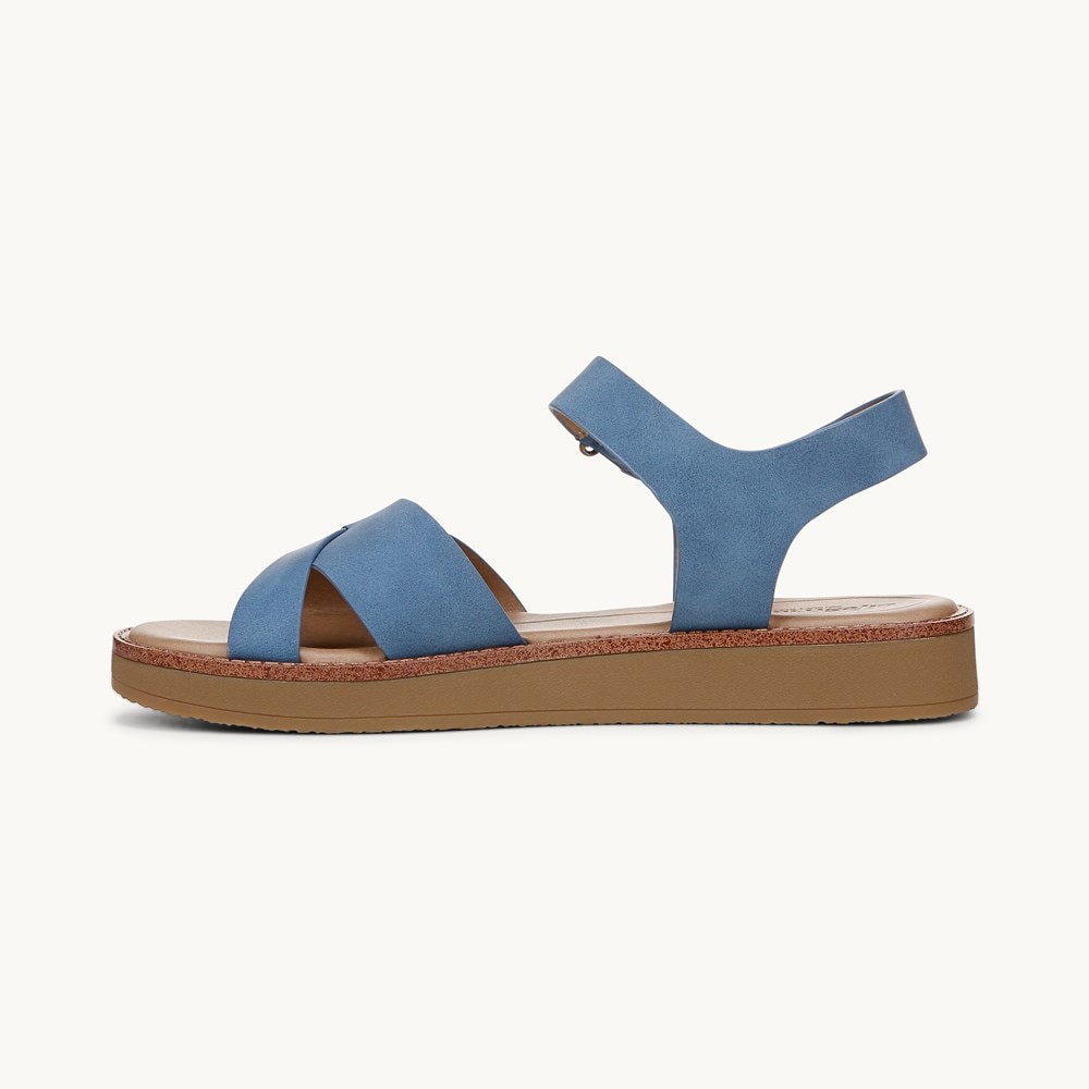 LifeStride Wren Strappy Sandal - Blue Faux Leather