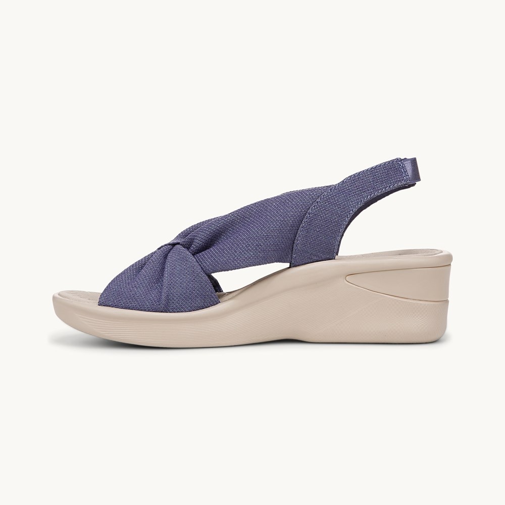 LifeStride Serenade Slide Slingback Sandal - Skipper Blue Stretch Fabric