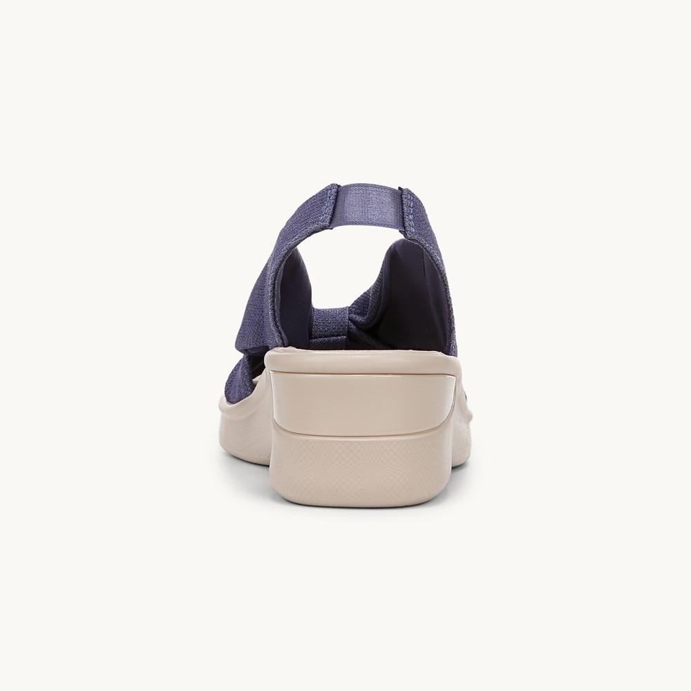 LifeStride Serenade Slide Slingback Sandal - Skipper Blue Stretch Fabric