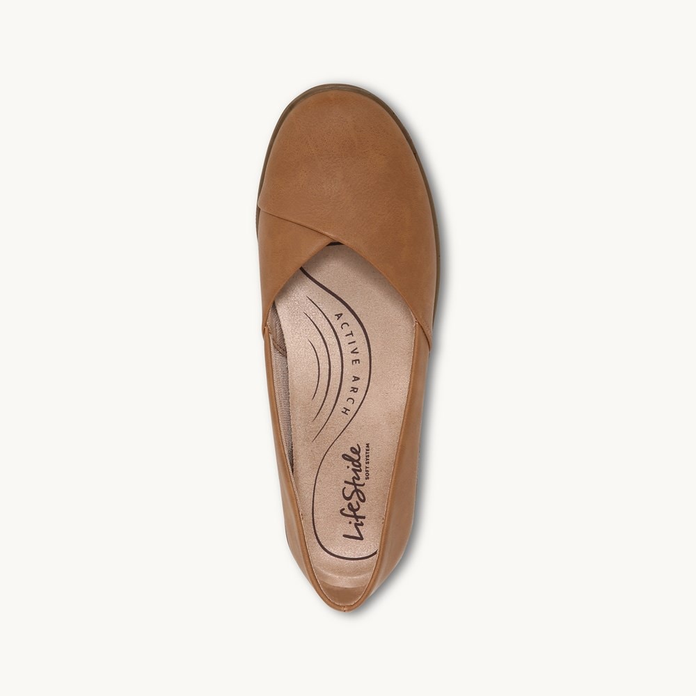 LifeStride Notorious Flat - Tan Faux Leather