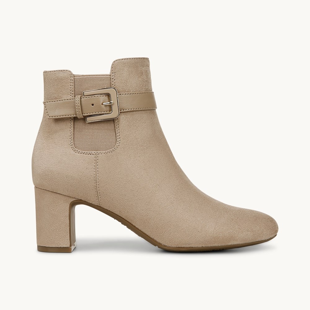 LifeStride Truly Ankle Bootie - Dover Taupe Faux Leather