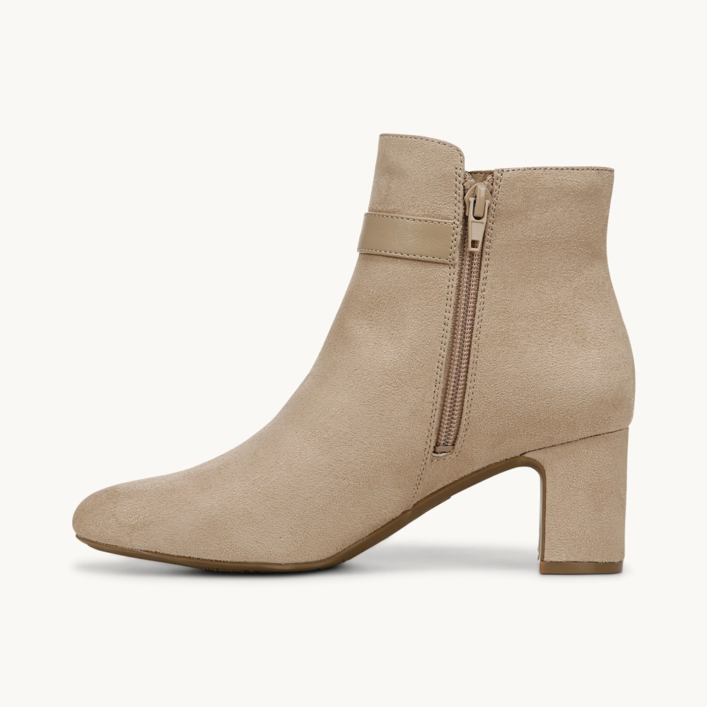 LifeStride Truly Ankle Bootie - Dover Taupe Faux Leather