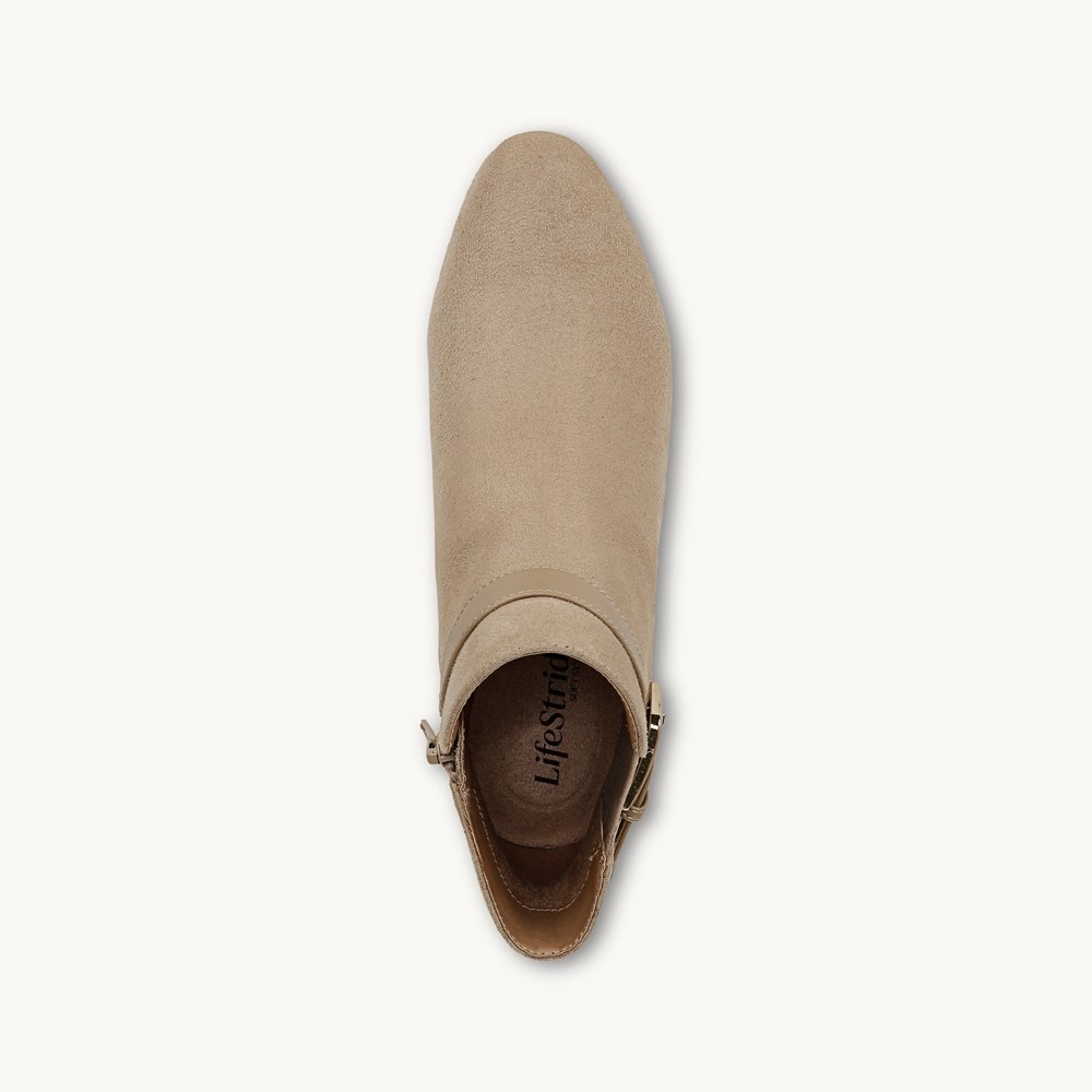 LifeStride Truly Ankle Bootie - Dover Taupe Faux Leather