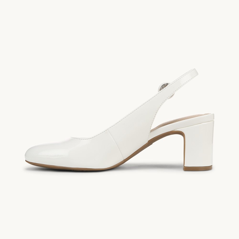 LifeStride Tia Slingback Pump - White Faux Leather