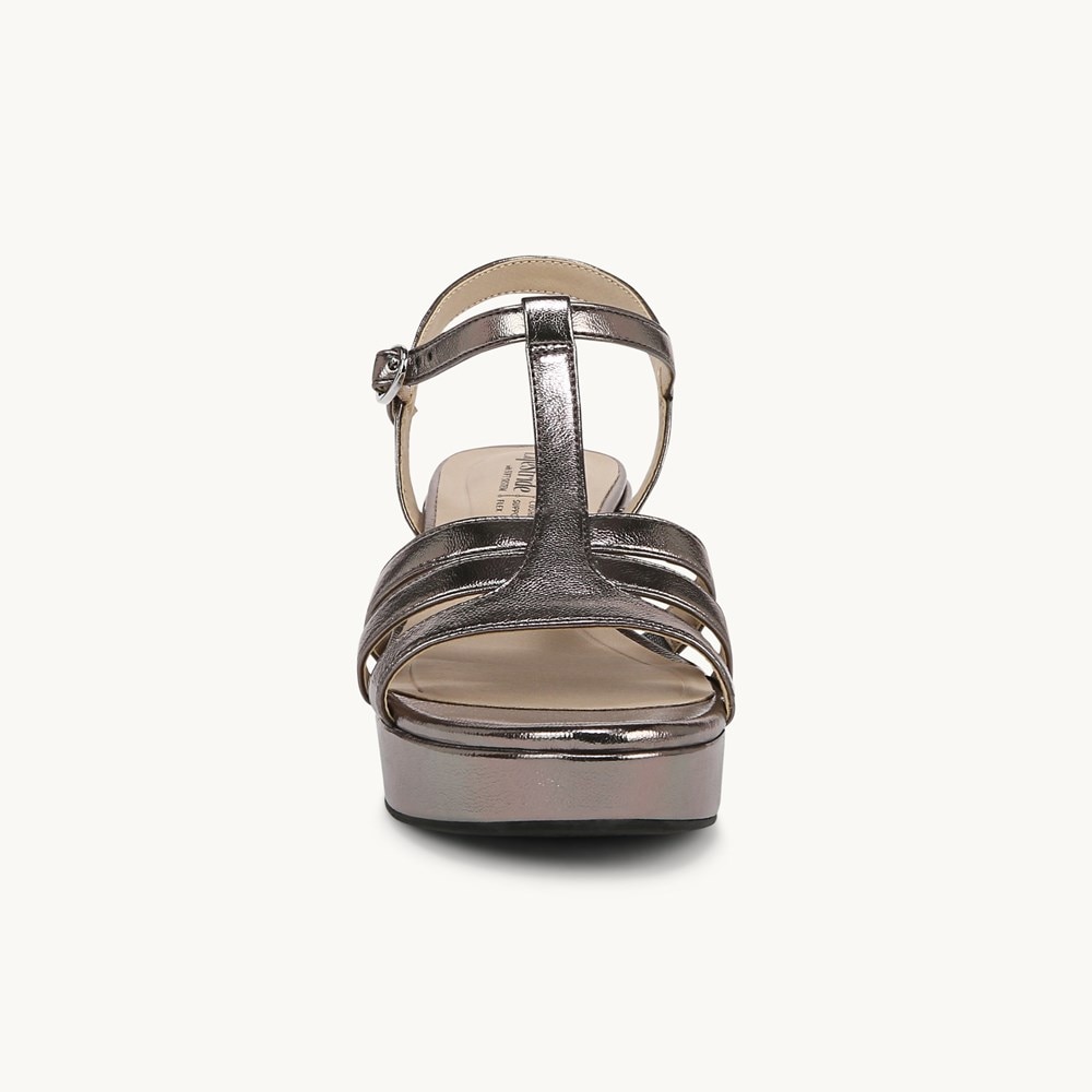 LifeStride Rio Dress Sandal - Pewter Grey Faux Leather