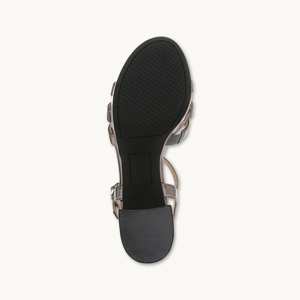 LifeStride Rio Dress Sandal - Pewter Grey Faux Leather