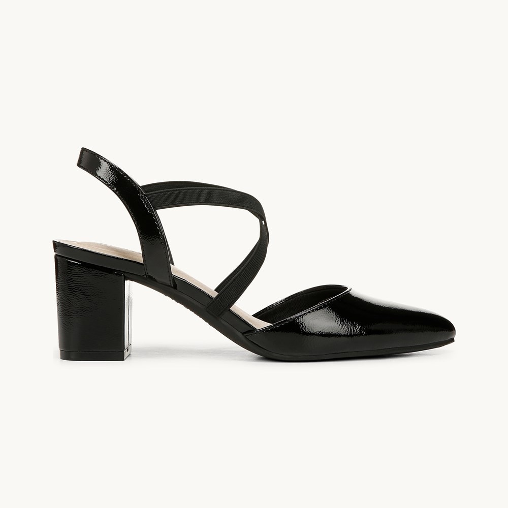 LifeStride April Dress Sandal - Black Faux Leather