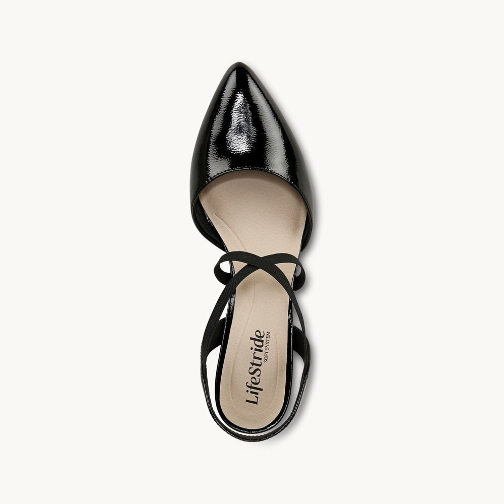 LifeStride April Dress Sandal - Black Faux Leather