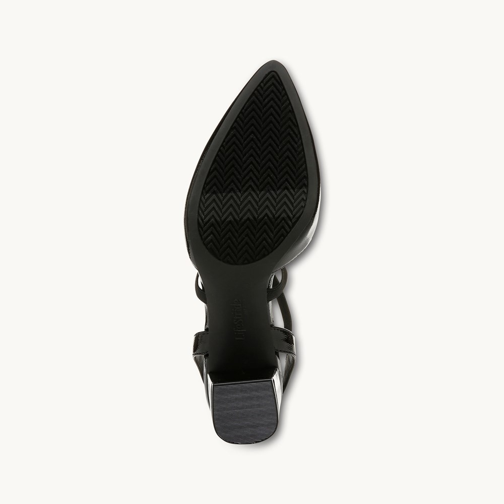 LifeStride April Dress Sandal - Black Faux Leather
