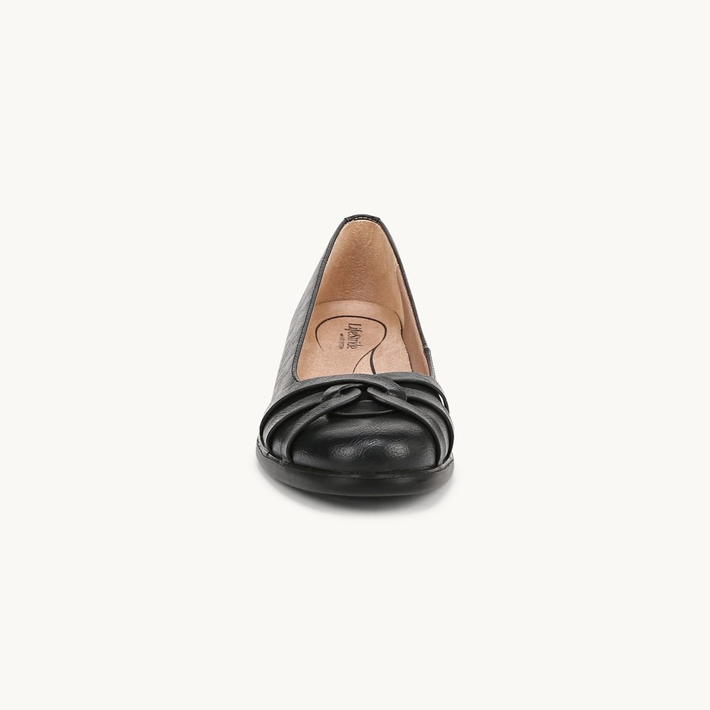 LifeStride Jorie Ballet Wedge - Black Faux Leather