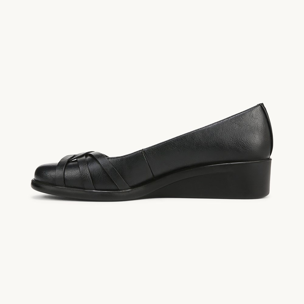 LifeStride Jorie Ballet Wedge - Black Faux Leather
