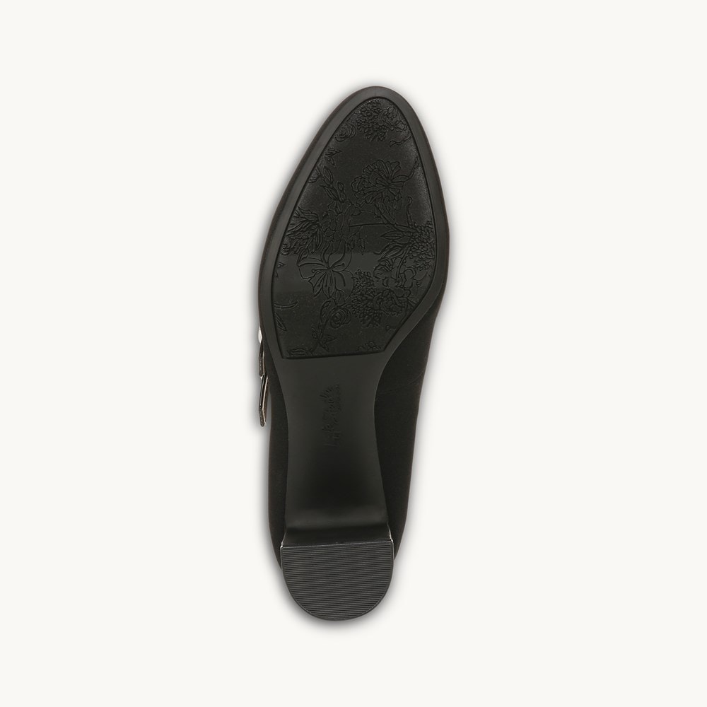 LifeStride True Block Heel Pump - Black Faux Leather