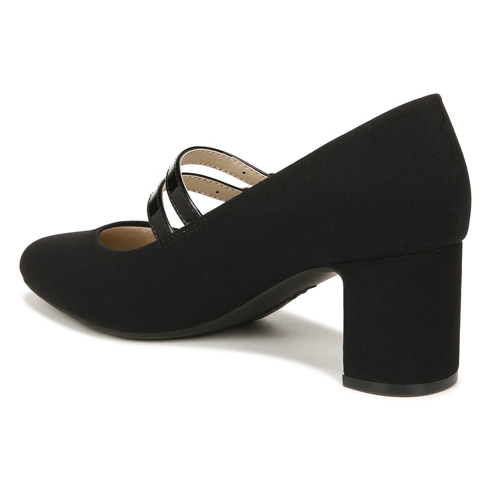 LifeStride True Block Heel Pump - Black Faux Leather