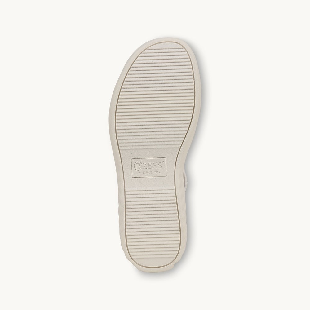 LifeStride Lilly Bright Strappy Sandal - Bright White Stretch Fabric