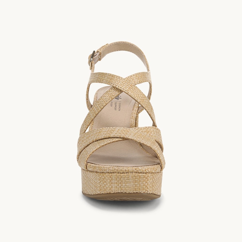 LifeStride Adrianna Dress Sandal - Natural Tan Faux Leather
