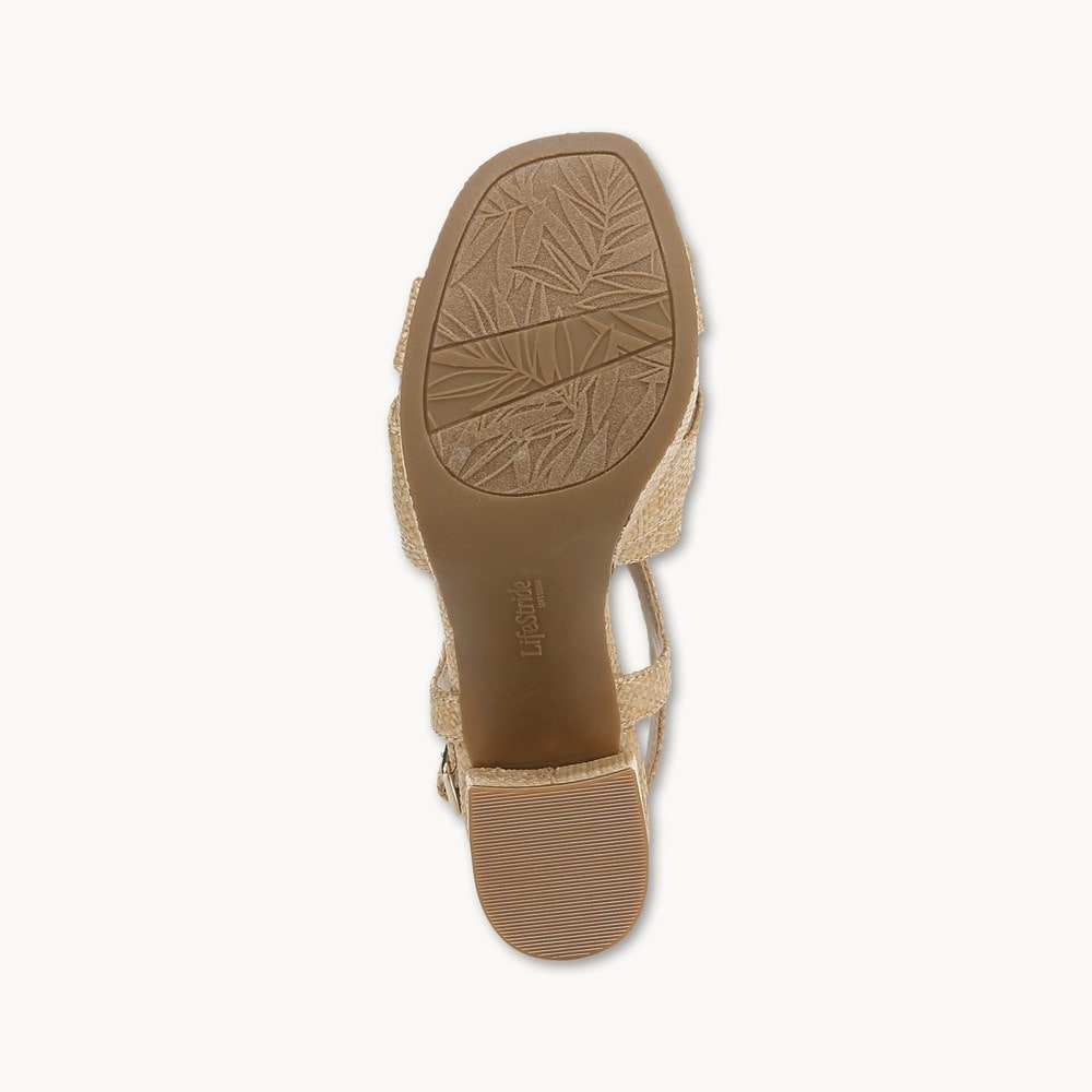 LifeStride Adrianna Dress Sandal - Natural Tan Faux Leather