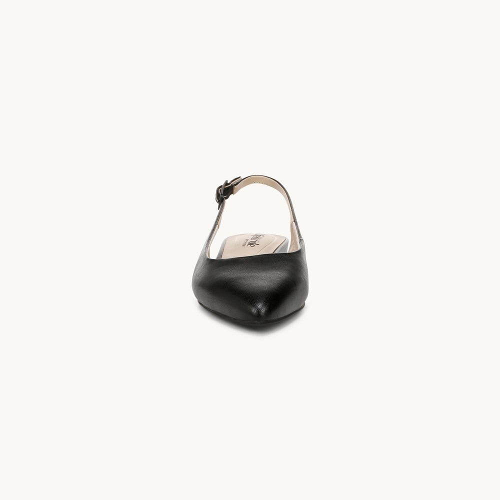 LifeStride Percy Slingback Flat - Black Faux Leather