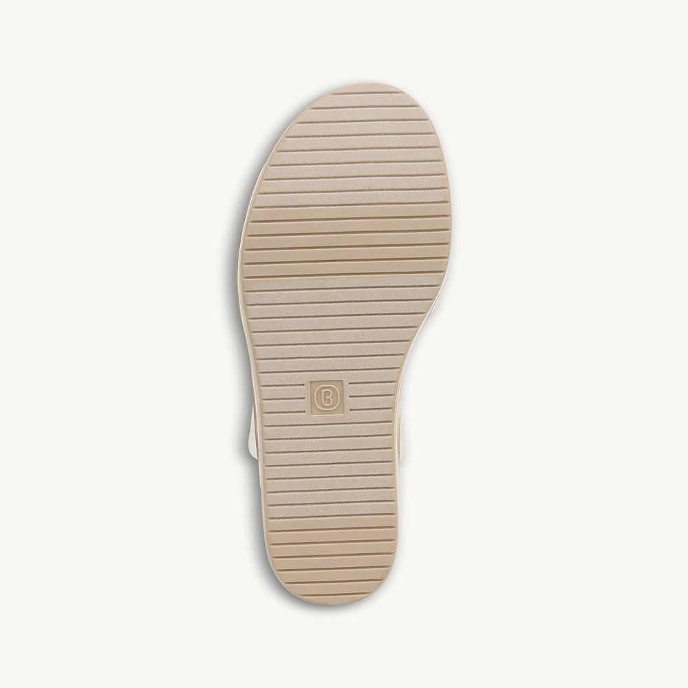 LifeStride Riley Slingback Wedge Sandal - Bright White Linen Fabric