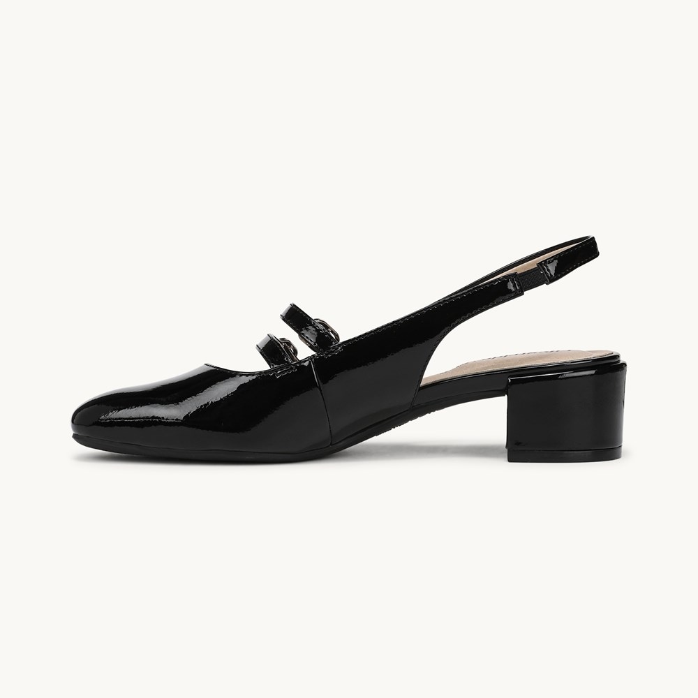 LifeStride Beatrice Slingback Pump - Black Patent Leather