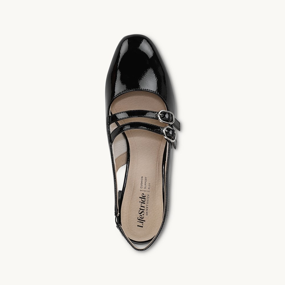 LifeStride Beatrice Slingback Pump - Black Patent Leather