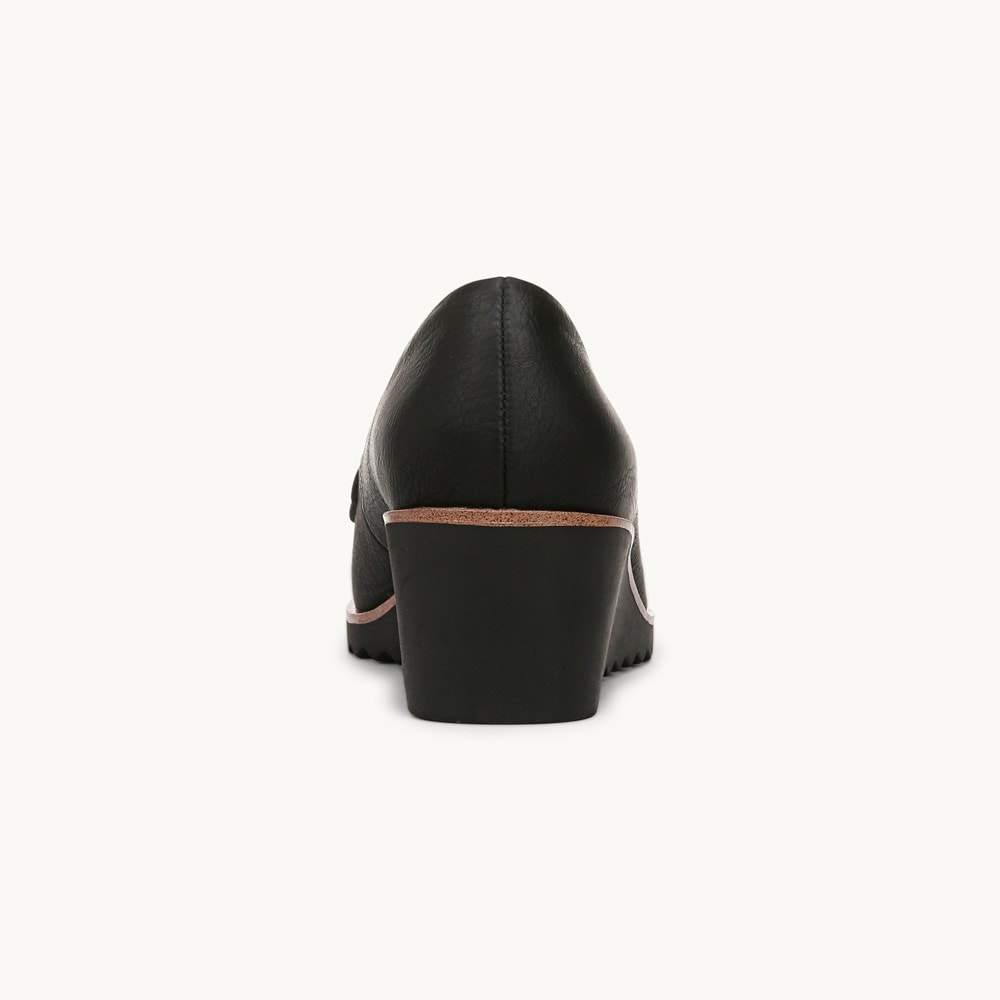 LifeStride Zed Wedge Loafer - Black Faux Leather