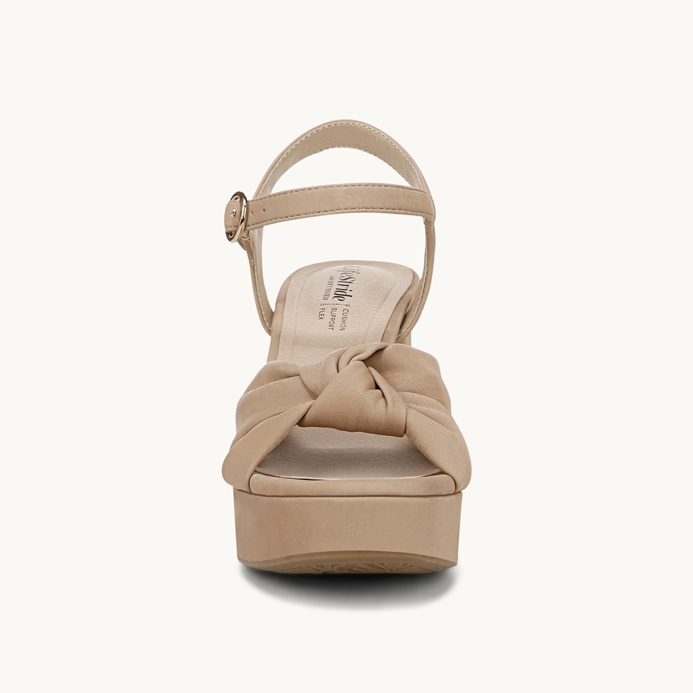 LifeStride August Dress Sandal - Tan Faux Leather