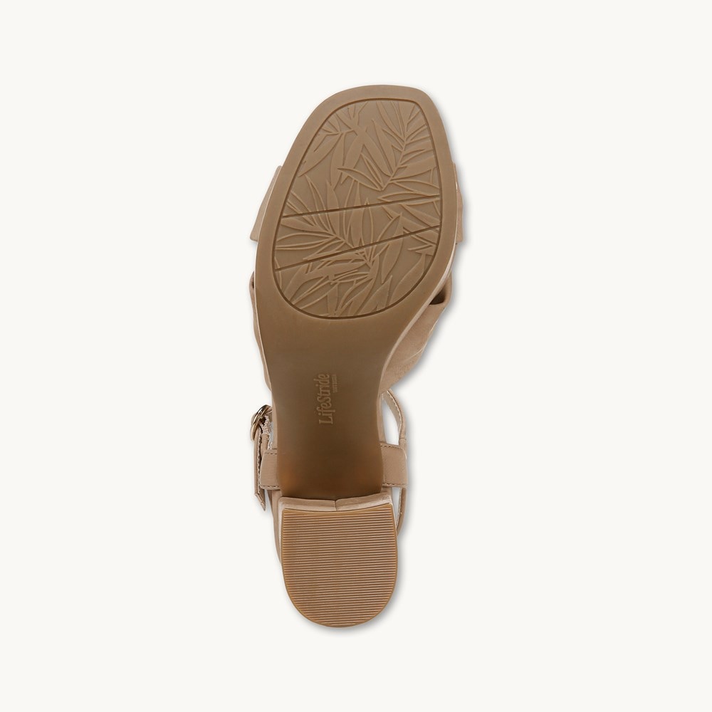 LifeStride August Dress Sandal - Tan Faux Leather