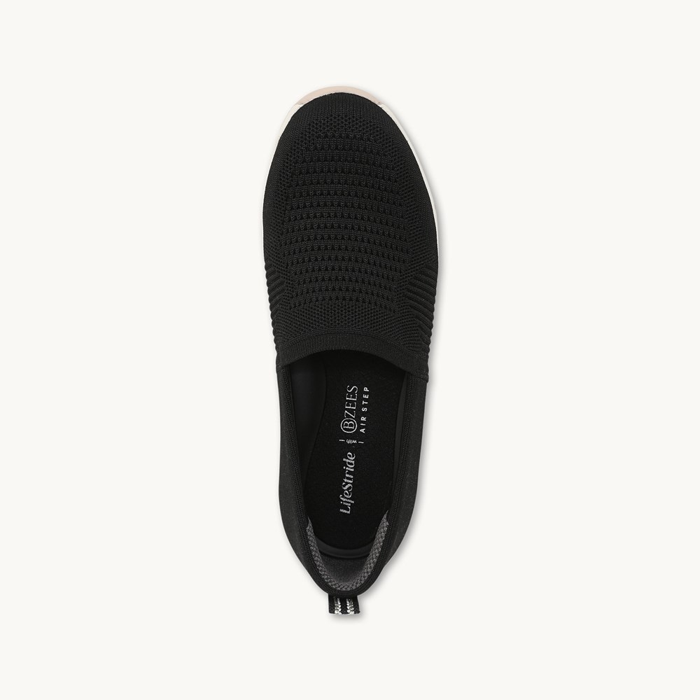 LifeStride Rest Slip On - Black Knit Fabric