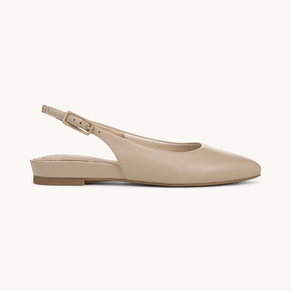 LifeStride Percy Slingback Flat - Taupe Faux Leather