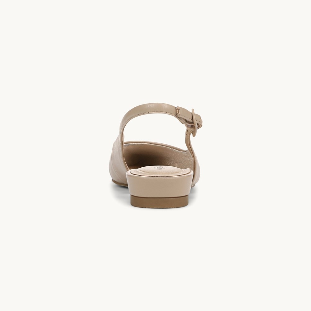 LifeStride Percy Slingback Flat - Taupe Faux Leather