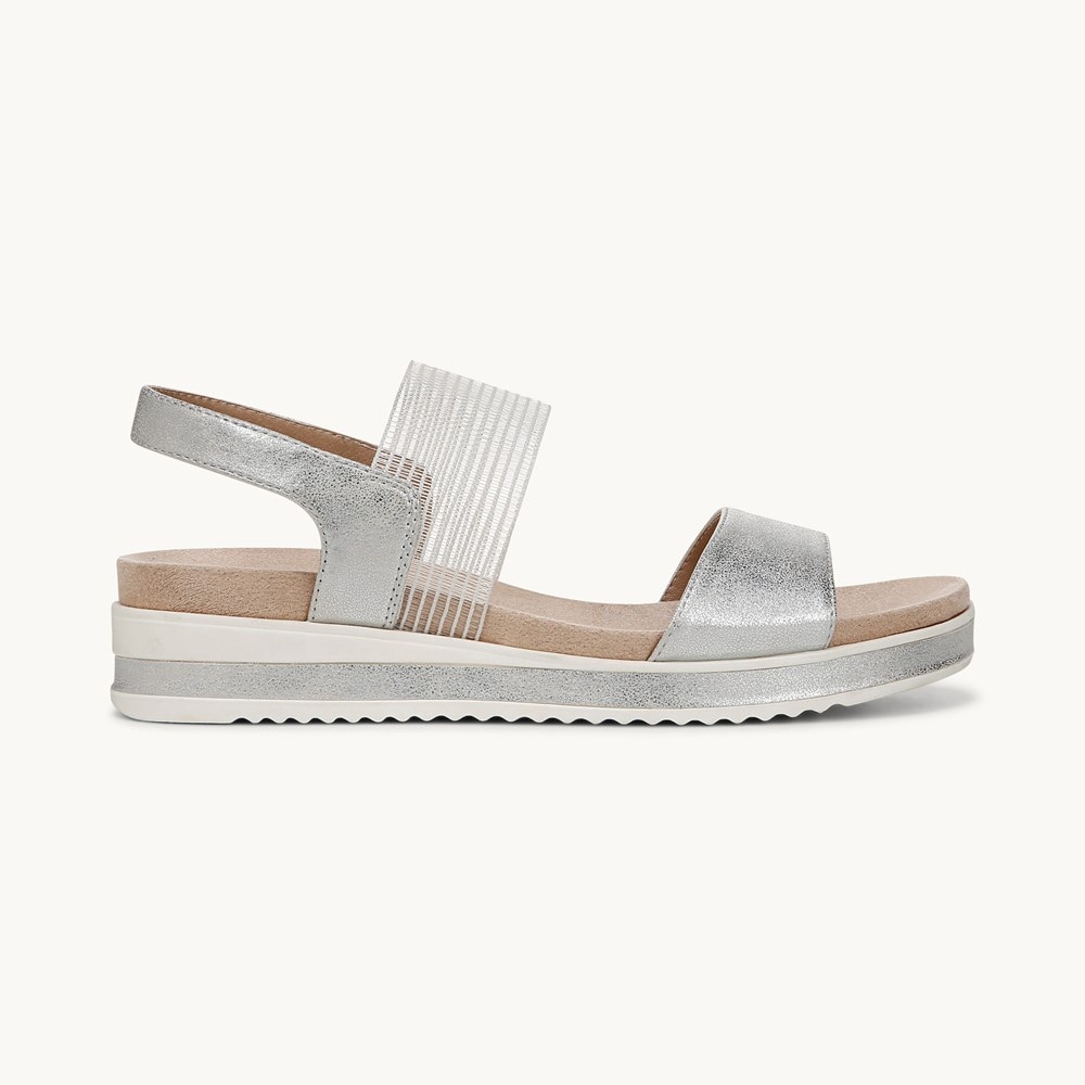 LifeStride Zing Slingback Sandal - Silver Faux Leather