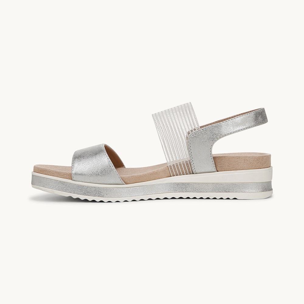 LifeStride Zing Slingback Sandal - Silver Faux Leather