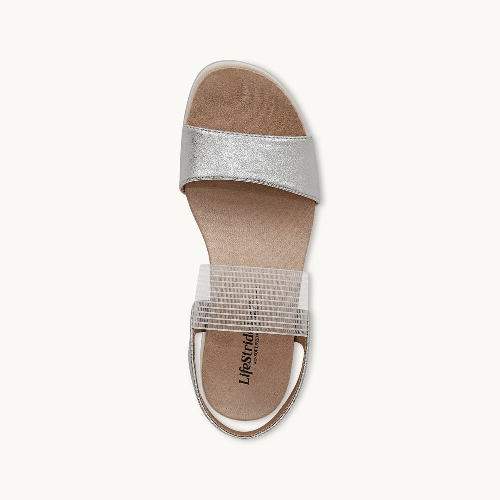 LifeStride Zing Slingback Sandal - Silver Faux Leather