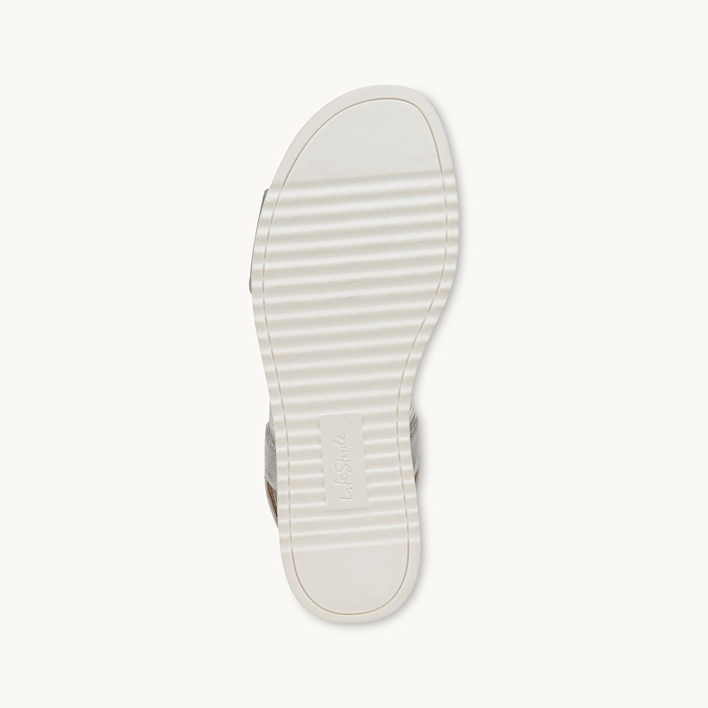 LifeStride Zing Slingback Sandal - Silver Faux Leather