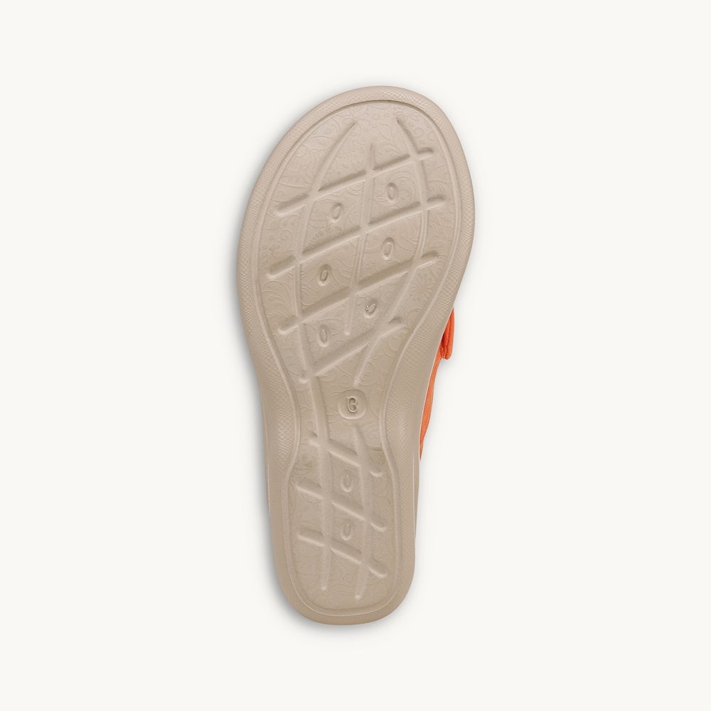 LifeStride Smile Wedge Sandal - Orange Fabric