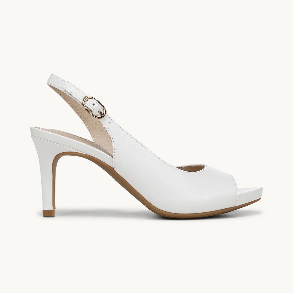 LifeStride Teller 2 Slingback Pump - Bright White Faux Leather