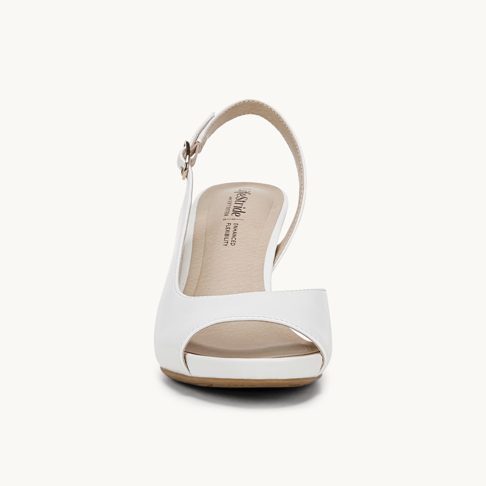 LifeStride Teller 2 Slingback Pump - Bright White Faux Leather