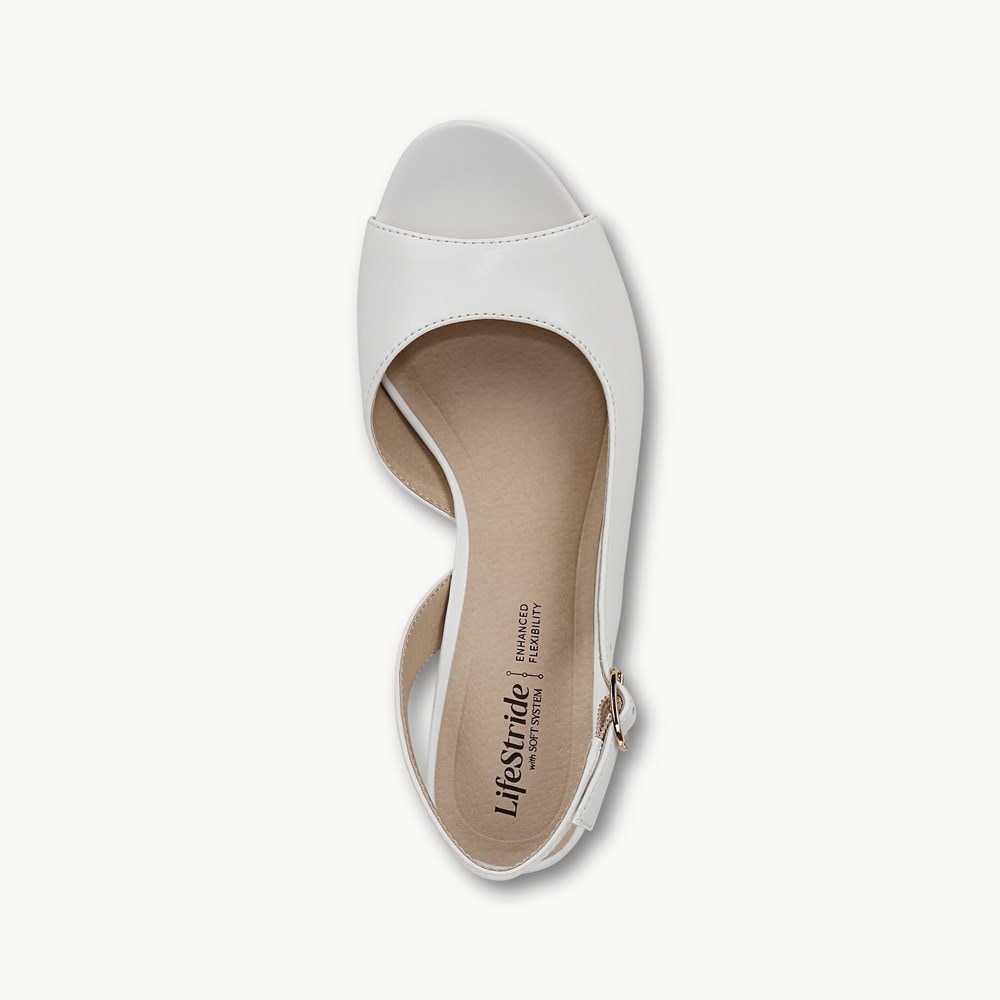 LifeStride Teller 2 Slingback Pump - Bright White Faux Leather