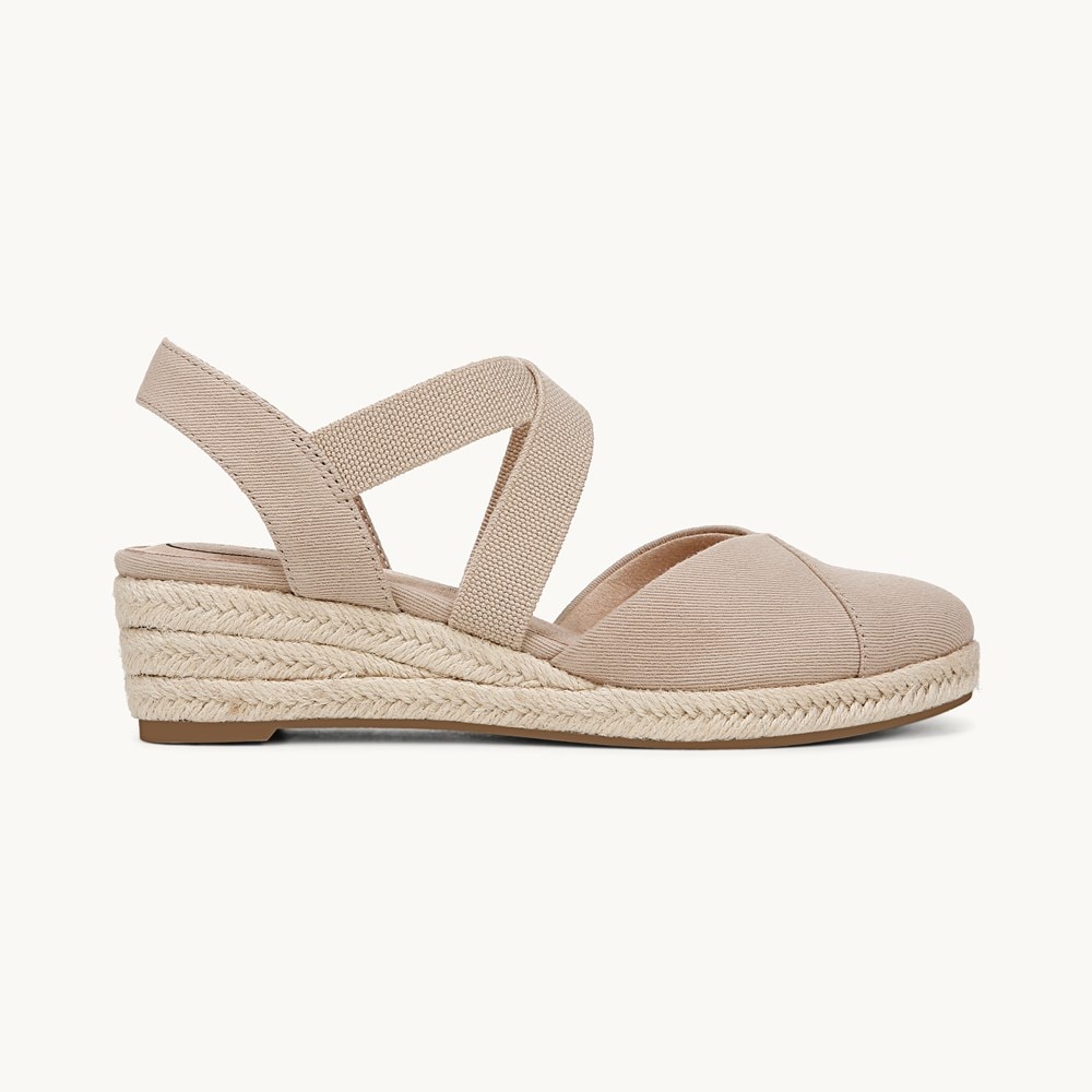 LifeStride Kimball Espadrille Wedge - Tender Taupe Fabric