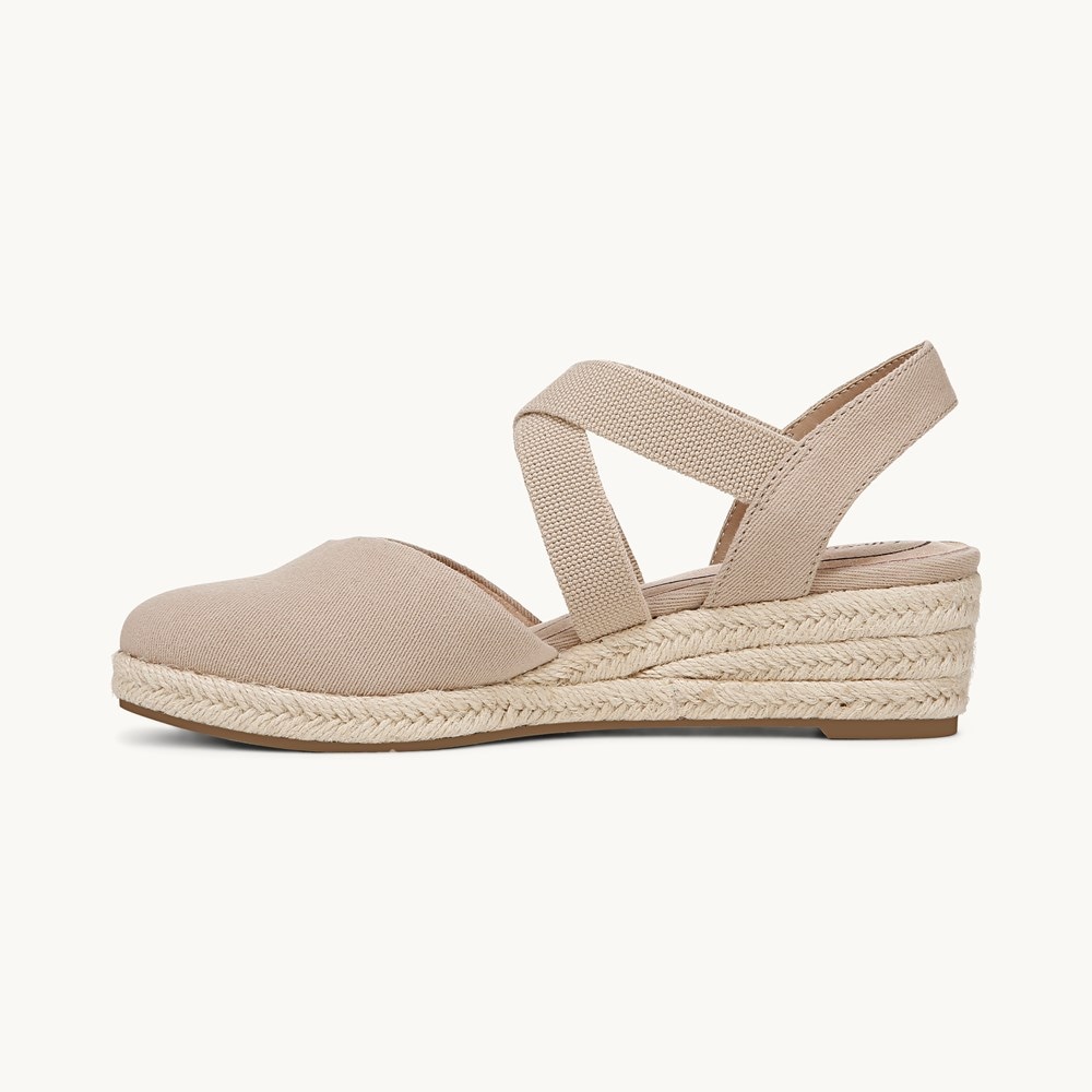 LifeStride Kimball Espadrille Wedge - Tender Taupe Fabric