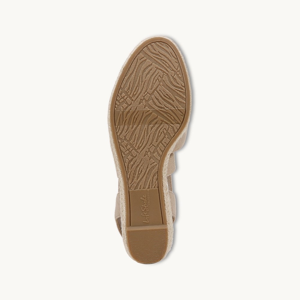 LifeStride Kimball Espadrille Wedge - Tender Taupe Fabric