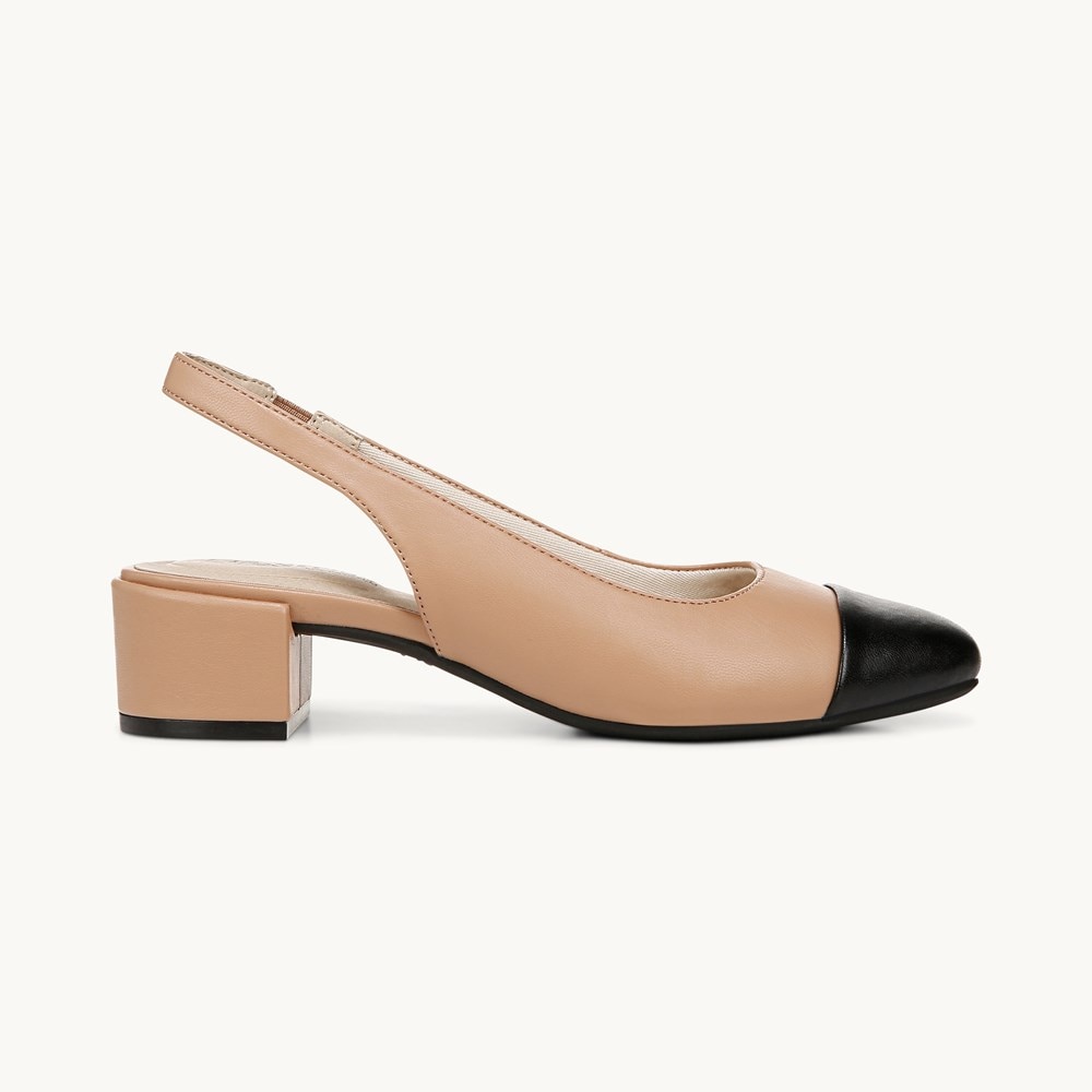 LifeStride Becoming Slingback Pump - Sienna/Black Faux Leather