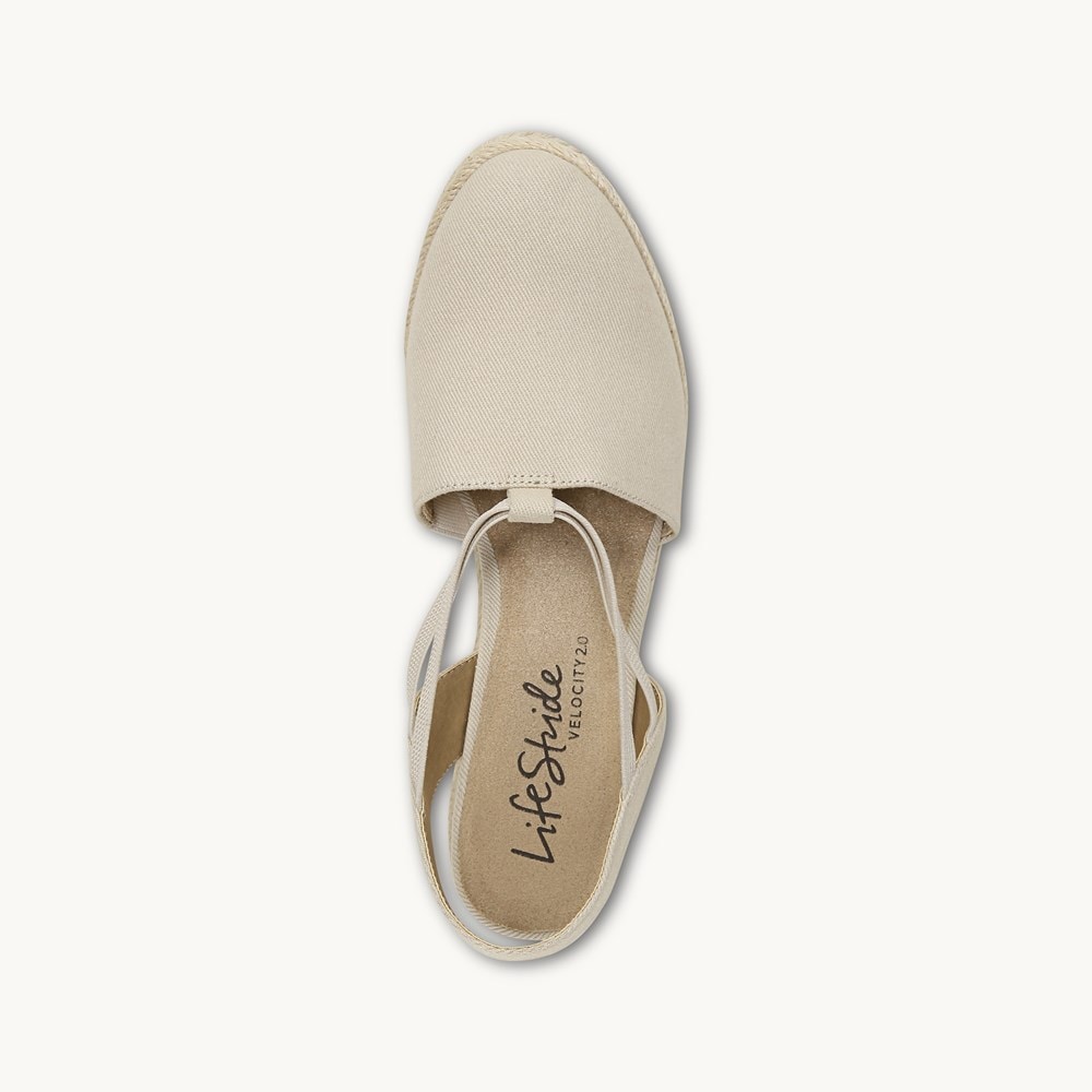 LifeStride Katrina 2 Espradrille Wedge - Almond Fabric