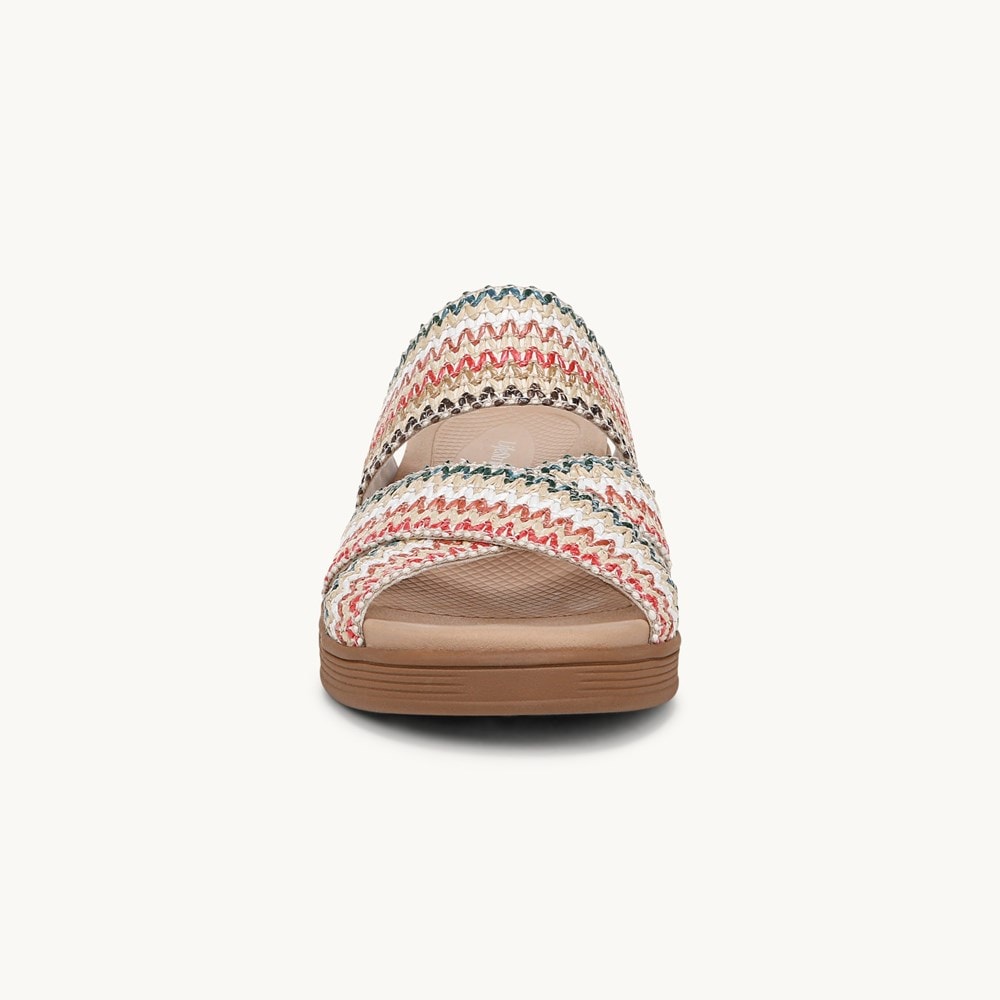 LifeStride Fiona Wedge Sandal - Natural Multi Raffia Fabric