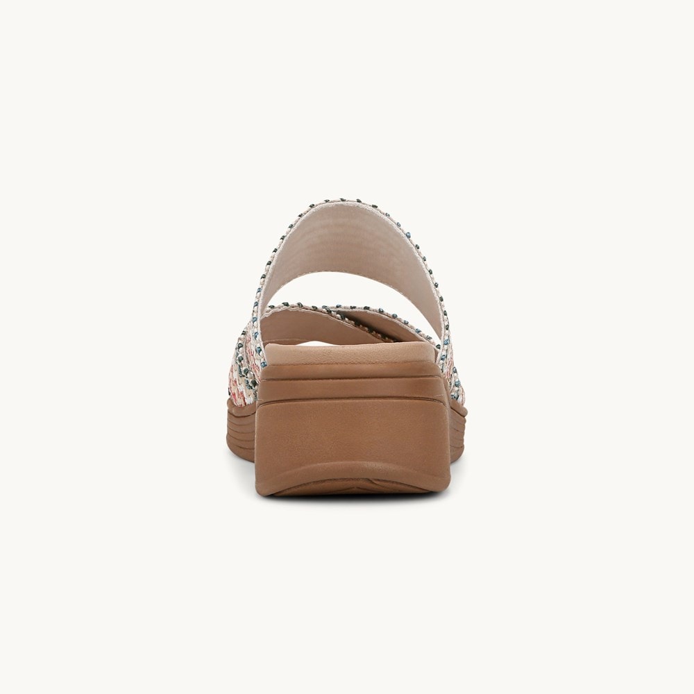 LifeStride Fiona Wedge Sandal - Natural Multi Raffia Fabric