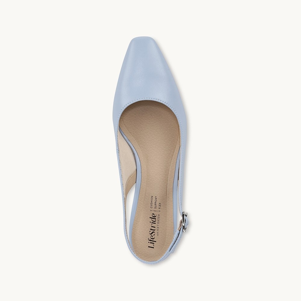 LifeStride Lorena Slingback - Ice Blue Faux Leather