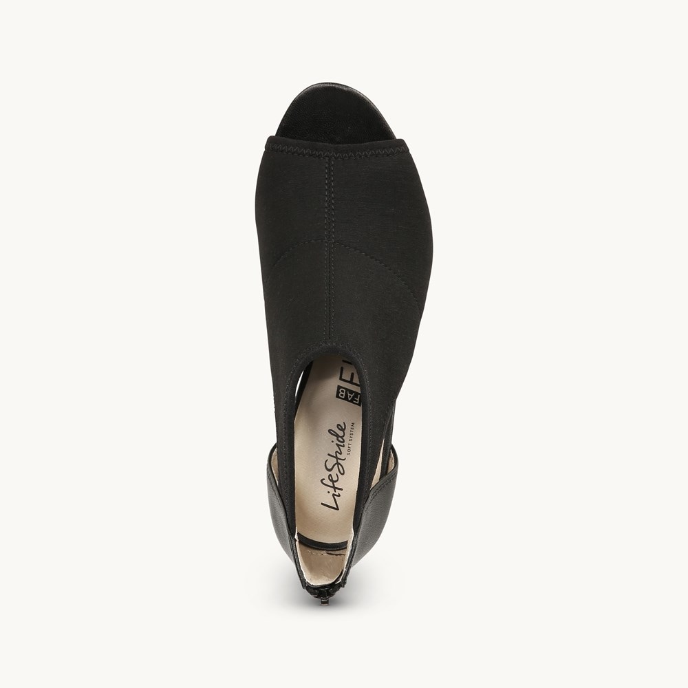 LifeStride Mod Slingback - Black Faux Leather