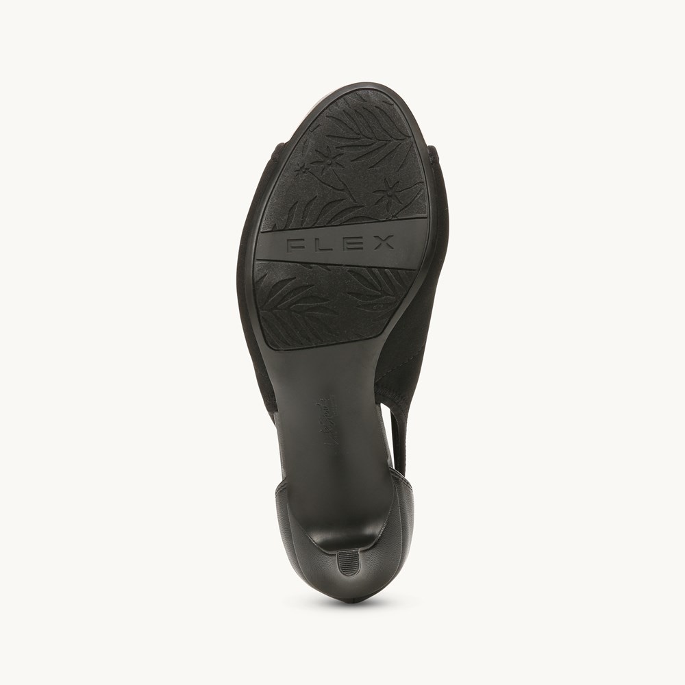 LifeStride Mod Slingback - Black Faux Leather
