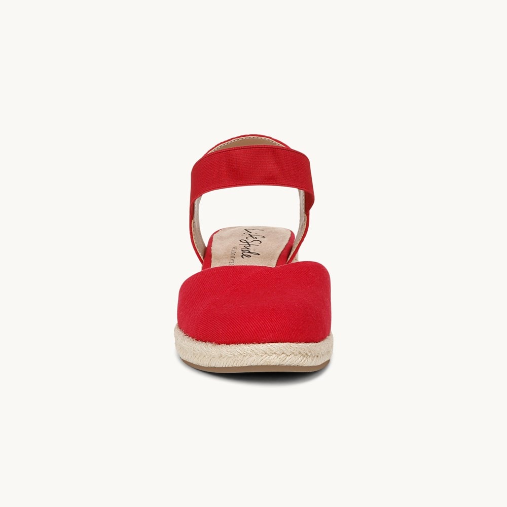 LifeStride Kimmie Espadrille Wedge - Fire Red Canvas